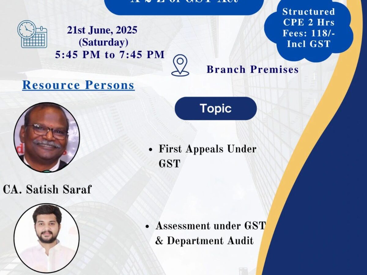 ICAI Hyderabad Branch: Assessment and Audit under GST