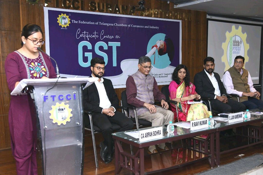 CA Arpan Bohra speaking at the FTCCI Certificate Course on GST